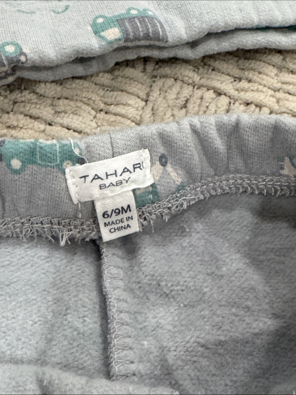 Carter's White Bodysuit with Tahari Gray & Teal Vehicle Print Pants and Hat - Picture 5 of 7